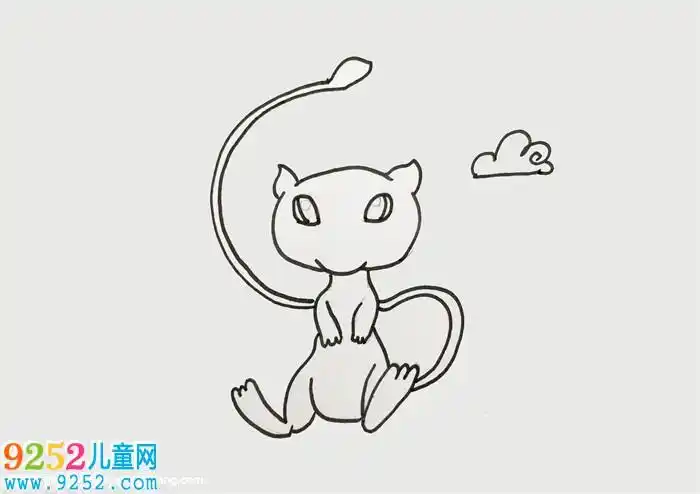 精灵宝可梦简笔画,梦幻简笔画教程