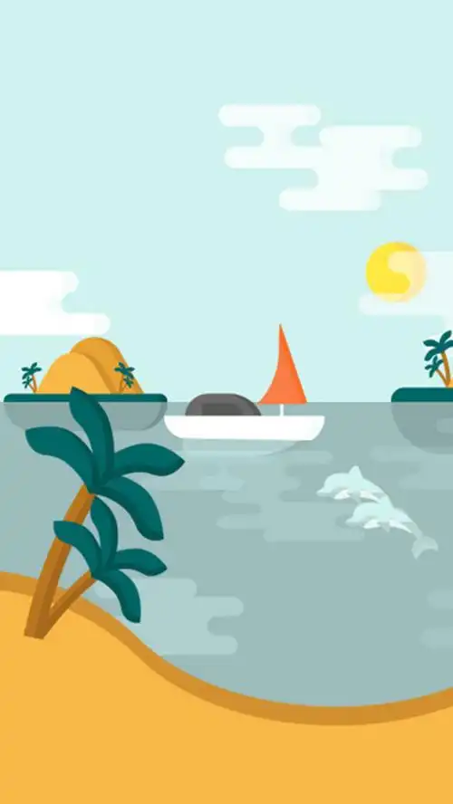 夏日海滩场景背景图