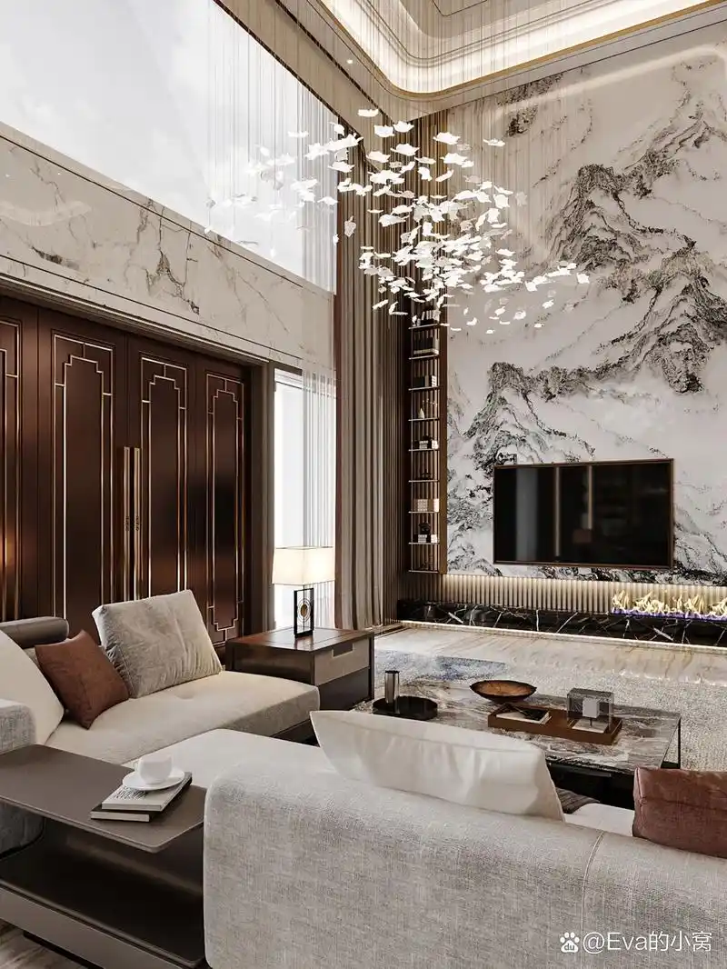 富有质感93 —— 93现代轻奢新中式别墅装修设计～ · 富有质感的