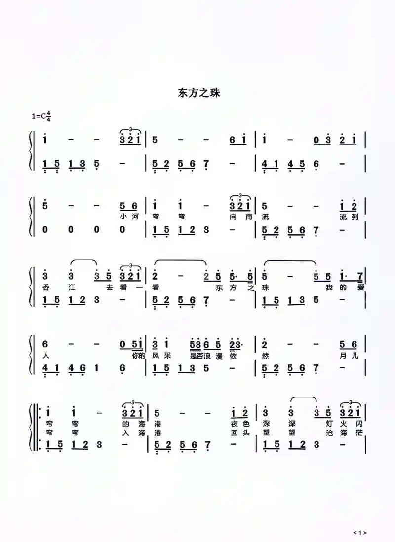 东方之珠#经典老歌#罗大佑#刘德华#钢琴简谱预备唱:东方之 - 抖音