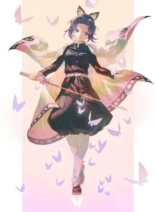 鬼灭之刃蝴蝶忍去内无遮挡爱心的照片鬼灭之刃蝴蝶忍被图高清