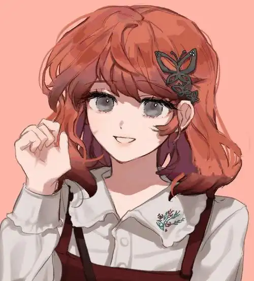 板栗色长发的瓜子脸女孩绘画壁纸_卡通动漫_ps家园网