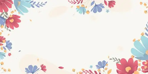 手绘春天花卉花朵春暖花开温馨展板背景