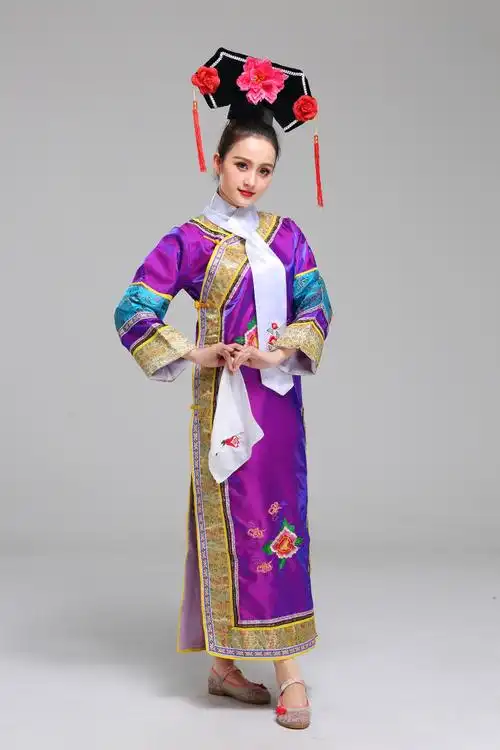 皇后公主古装清朝还珠格格汉服古代宫锁珠帘旗服女装满族宫廷服装