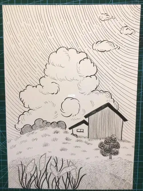 我挺喜欢这样的线描风景