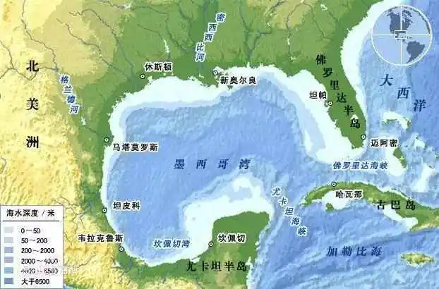 (4)说明墨西哥湾沿岸平原在飓风侵袭时容易形成水灾的自然原因.