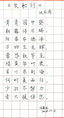 每日写字(长歌行)