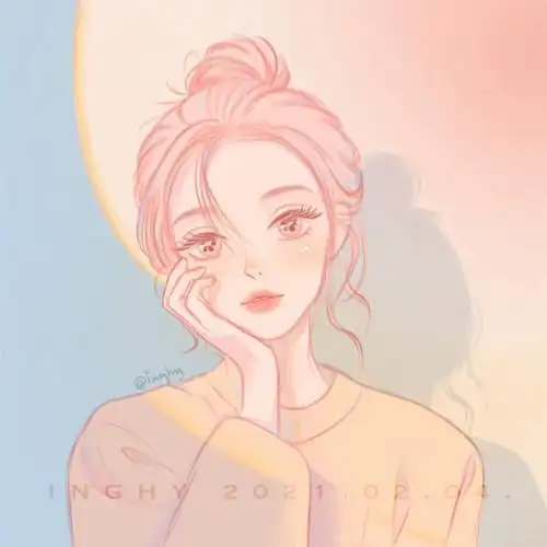 马卡龙色系女生头像