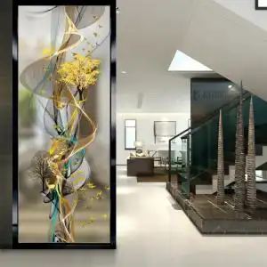 艺术玻璃屏风磨砂雕花