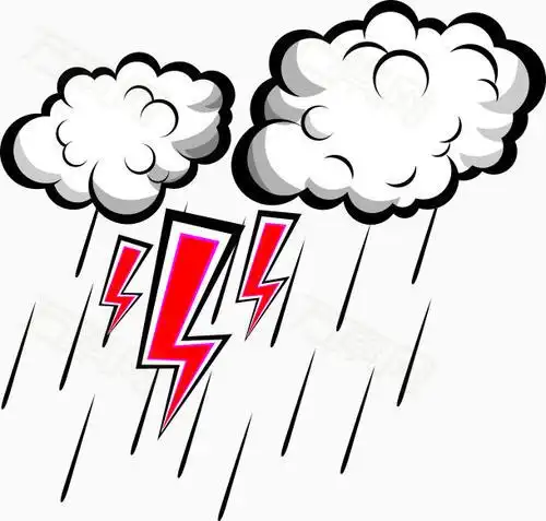 下雨打雷简笔画
