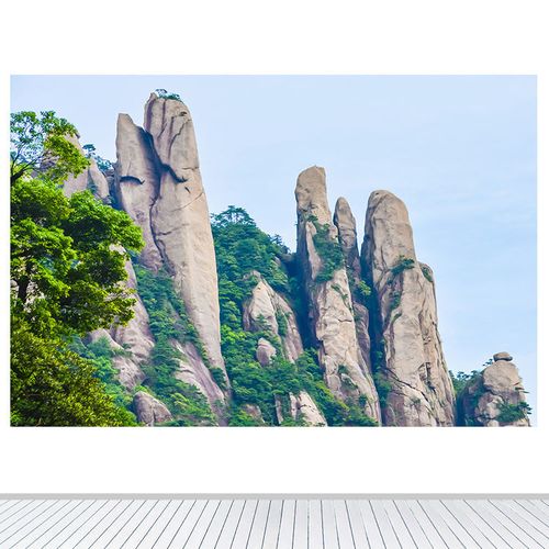 高山山石石头山靠山图客厅办公室装饰画有山无水山峰风水招财墙贴