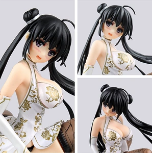 美少女系列 冬月茉莉 旗袍蹲姿黑色白色盒装手办