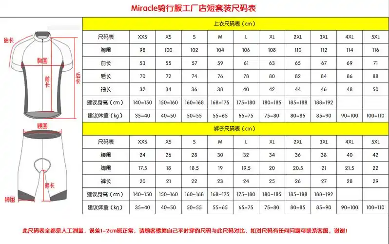 短套装尺码表