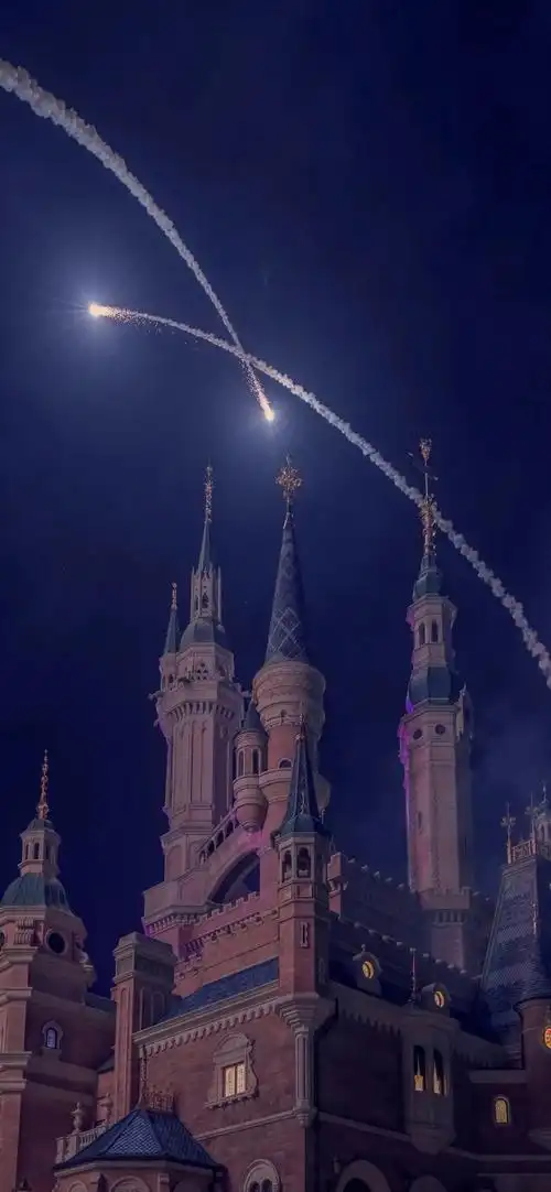 抖音迪士尼城堡烟花壁纸背景图大全