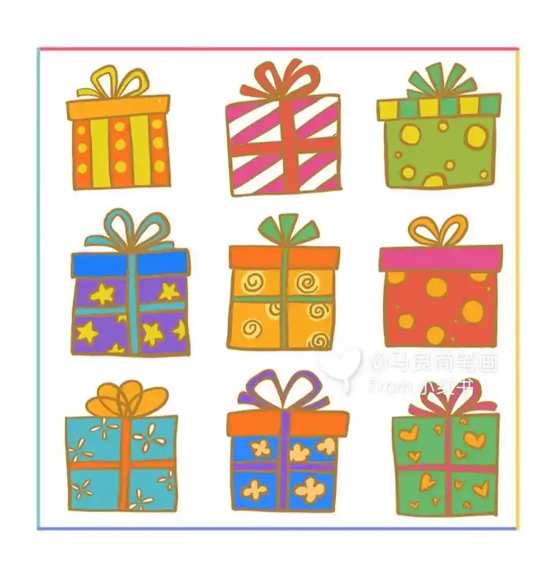 简笔画|零基础小白礼物盒手帐素材插画简单             如果你真的想