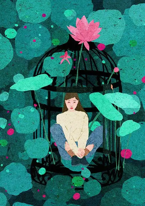 森系风格插画作品欣赏,小清新壁纸插画图