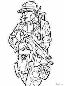 趴着的狙击手简笔画