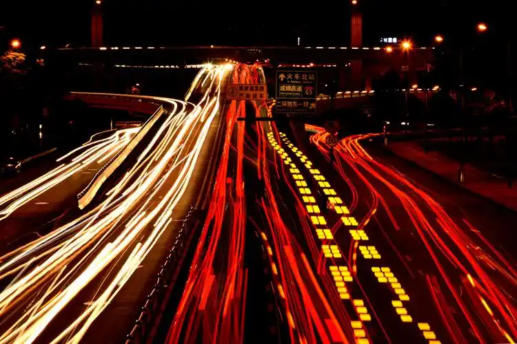 车流如潮不夜城_夜景_poco摄影