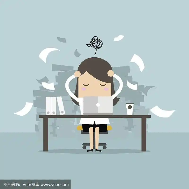 忙碌的时候,女商人在努力工作.