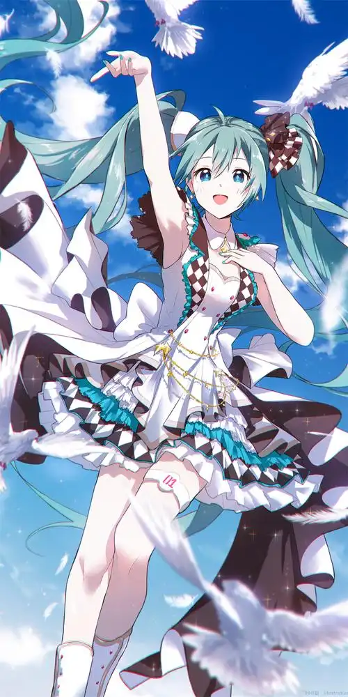 全屏手机壁纸双马尾的初音未来动漫手机壁纸推荐2k壁纸4k壁纸二次元