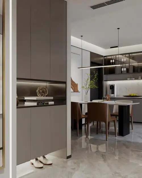 全屋定制现代简约风灰色调的家太高档了