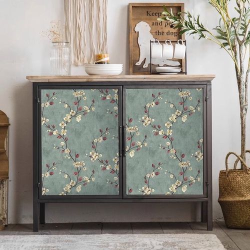 复古贴纸卧室墙面改造墙纸绿色美式复古壁纸宿舍床头柜子翻新贴纸