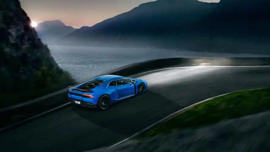 电脑壁纸 汽车 兰博基尼蓝色跑车huracan