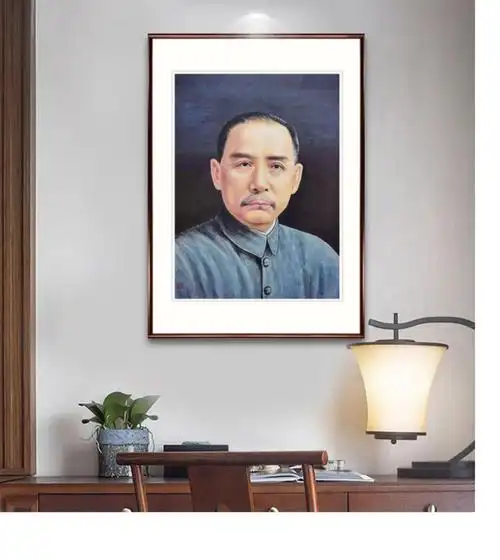 戴誉中美协赵健手绘工笔画像伟人头像挂画中堂玄关真迹装饰画 无框单