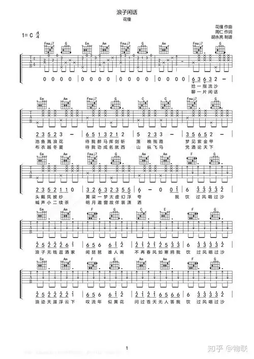 浪子闲话吉他谱