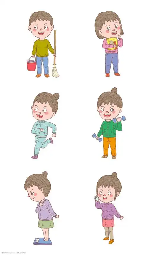 卡通手绘人物动作系列