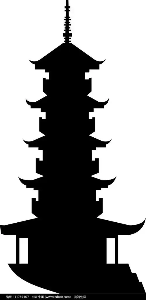 黑色雷锋铁塔剪影元素图片