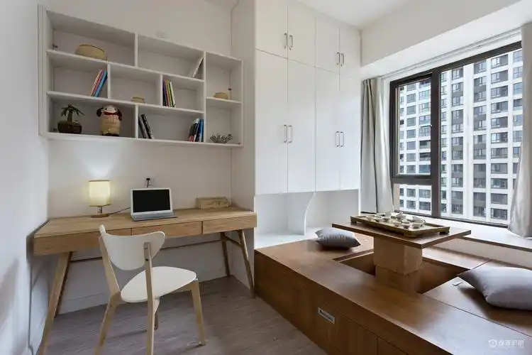 书桌书柜组合效果图书桌书柜怎么搭配好看