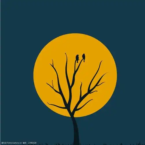 创意月亮树背景矢量素材