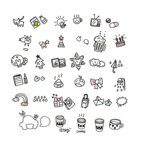 可爱简笔画元素