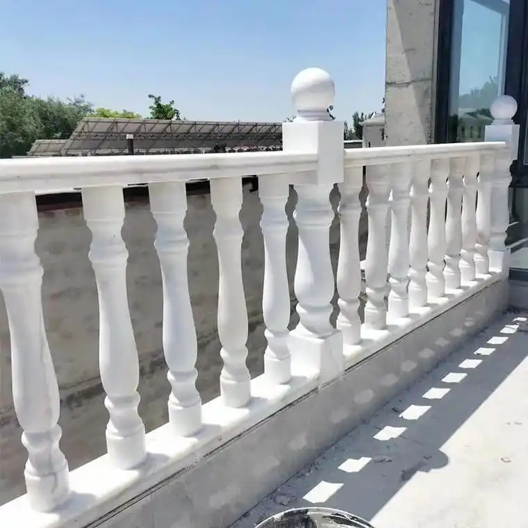 大理石阳台柱石材罗马柱花瓶柱石雕围栏汉白玉阳台栏杆别墅防护栏