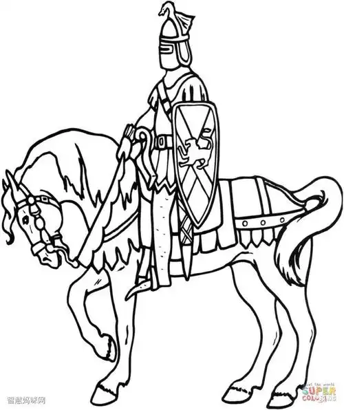骑马的骑士简笔画图片