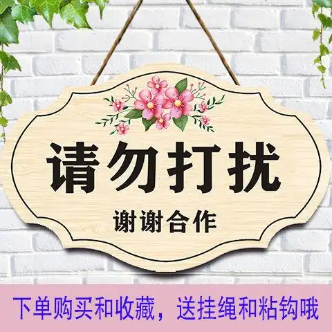 简奈请勿打扰门牌创意可爱工作中会议中提示挂牌学习中休息中门牌定制