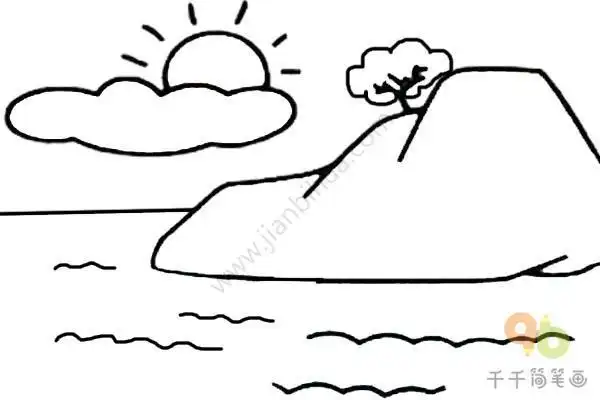 湖水简笔画