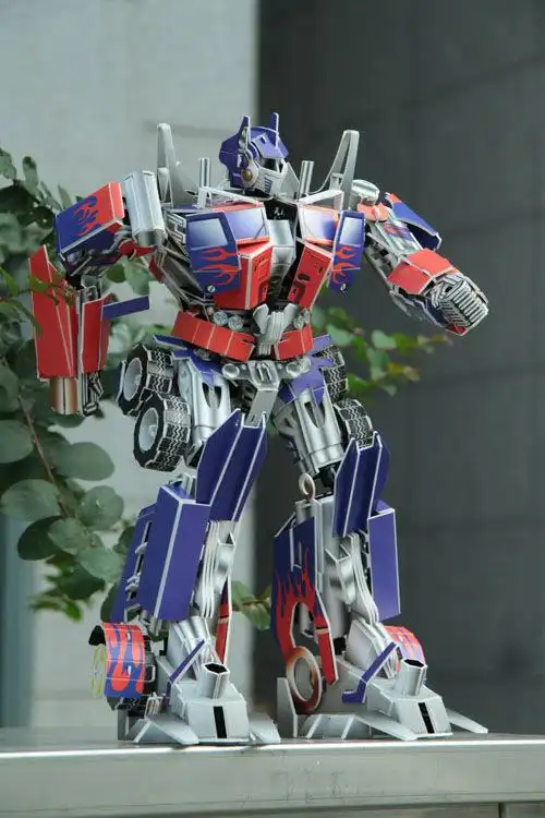 变形战神 超变金刚4 擎天柱终极版机器汽车人儿童玩具 拼图纸模型