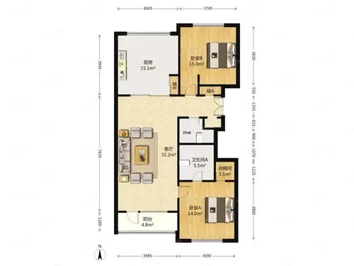 朝阳区 东四环北路6号二区31号楼2单元1201室(安徒生花园),北京法拍房