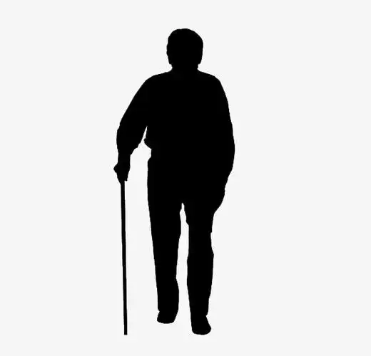 老人 剪影  黑影