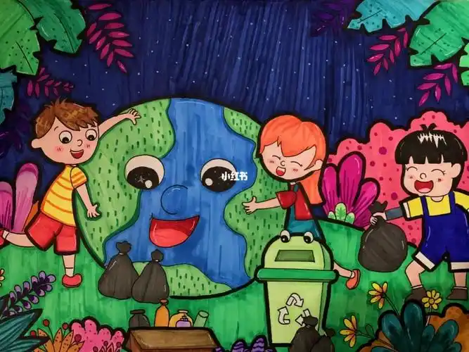 简笔画保护地球