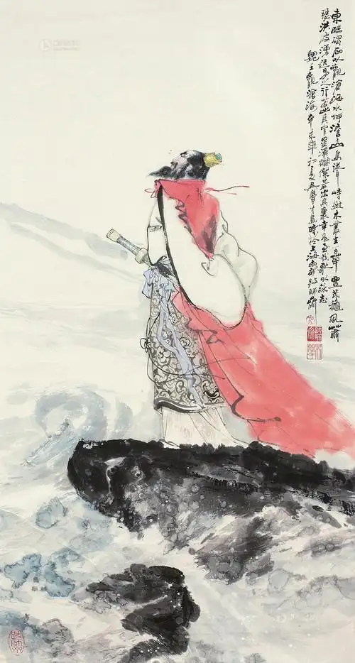 0297 曹操观沧海 镜片 设色纸本