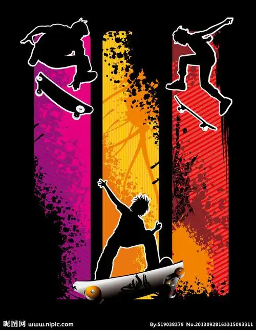 人物 踏板 滑板矢量图__背景底纹_底纹边框_矢量图库_昵图网nipic.com
