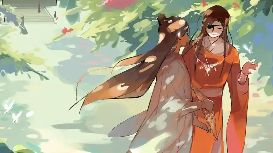 花城和谢怜,动漫人物-回车桌面