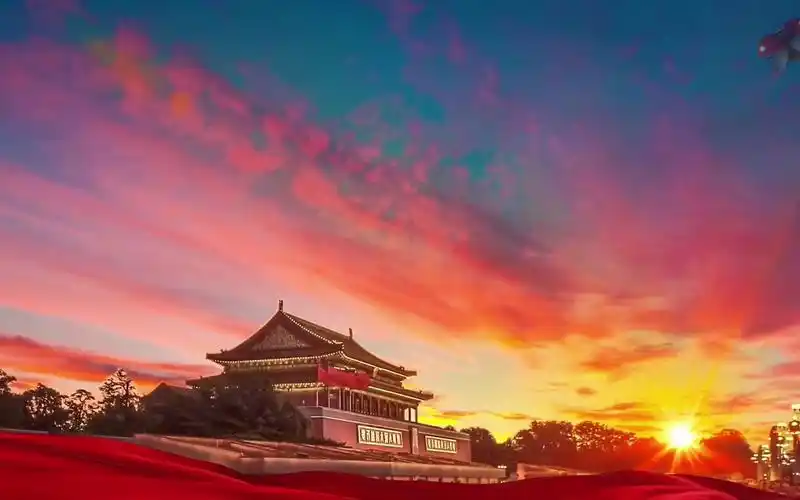曲》天安门广场升旗仪式高清公司年会舞台大屏幕高清led背景视频素材