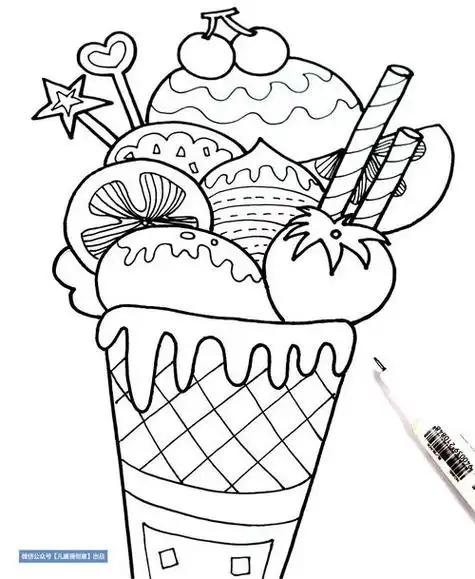 儿童画冰淇淋 儿童画冰淇淋简笔画