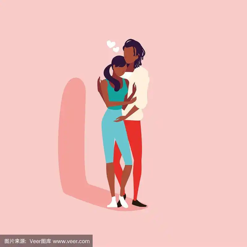 一对相爱的人,男人和女人深情地拥抱着对方