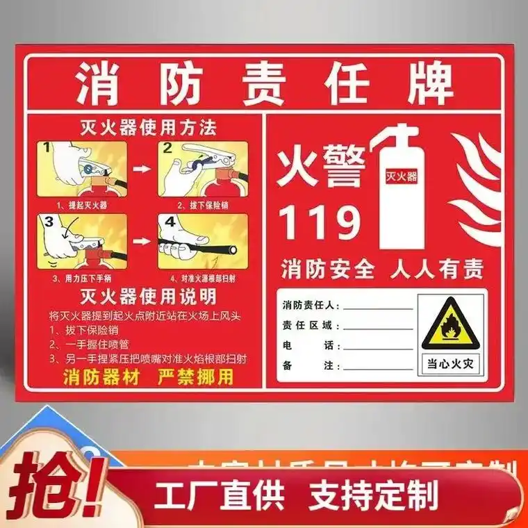 消防器材责任牌.#消防器材 消防安全责任人公示牌安全生产责任 - 抖音