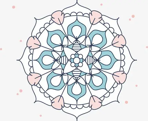 矢量多边形清新花纹【高清png素材】-90设计